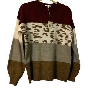 Easel NEW mixed print sweater size Small
